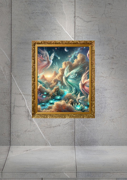 When We Plant Seeds of Light” – Dreamy Parent-Child Fantasy Art